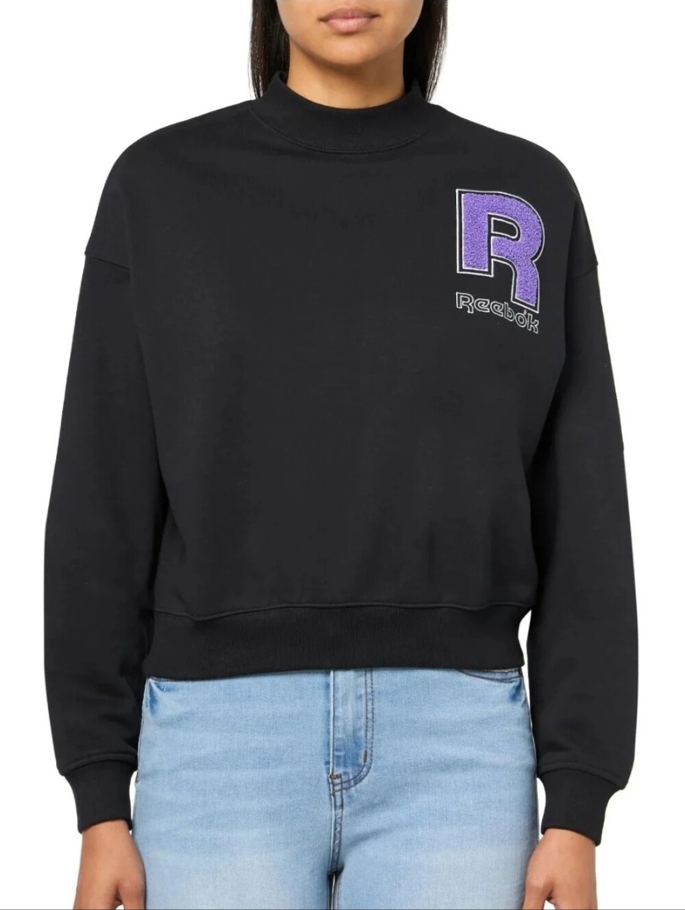 Reebok Women's Black Crewneck Sweatshirt  Size XL NWT 90's Retro Y2K